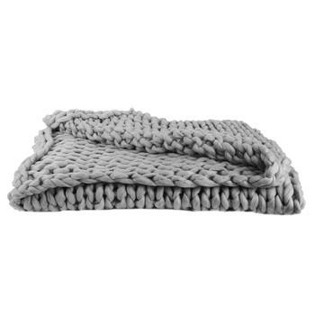 Koc Chunky gruby szary dzianinowy 77581