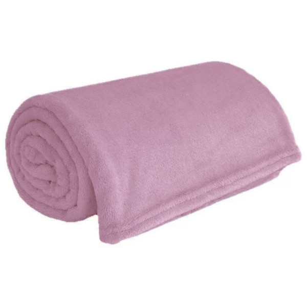 Koc Cosy 160x200 cm różowy miękki gładki 1043699