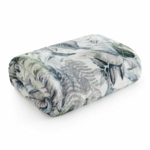 Koc Davos 2 zielony 150×200 cm miękki ciepły wzór roślinny boho 1024587