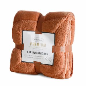 Koc dwustronny TEDY 170×210 cm ceglasty 804832