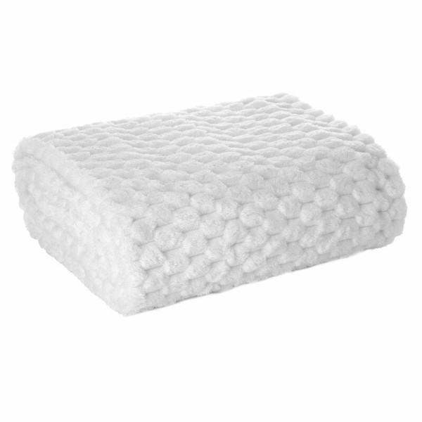 Koc FLANO z efektem 3D biały 130x160 cm miękki kocyk 410378