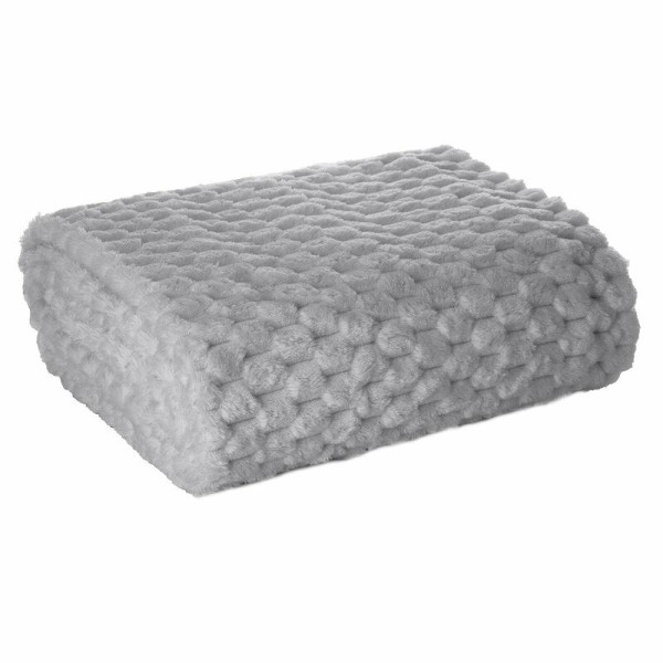 Koc FLANO z efektem 3D srebrny 170x210 cm 410354