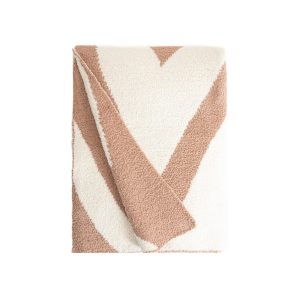 Koc KOBE gruby żakardowy z beżowym wzorem 130x170cm HOMLA 914954 Koc KOBE gruby żakardowy z beżowym wzorem 130x170cm HOMLA 914954