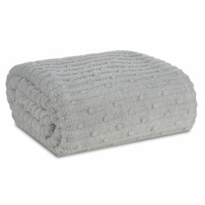 Koc LISA srebrny 170×210 cm pasy 410367 Koc LISA srebrny 170×210 cm pasy 410367
