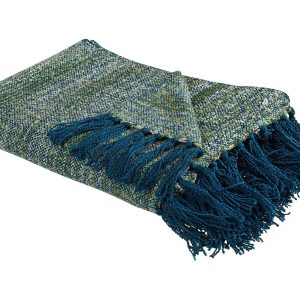 Koc narzuta 130 x 170 cm niebiesko-zielony 62431 Koc narzuta 130 x 170 cm niebiesko-zielony 62431