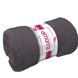 Koc narzuta 200×220 Amorro żakardowy antracytowy wytłaczany 240g/m2 963895 Koc narzuta 200×220 Amorro żakardowy antracytowy wytłaczany 240g/m2 963895