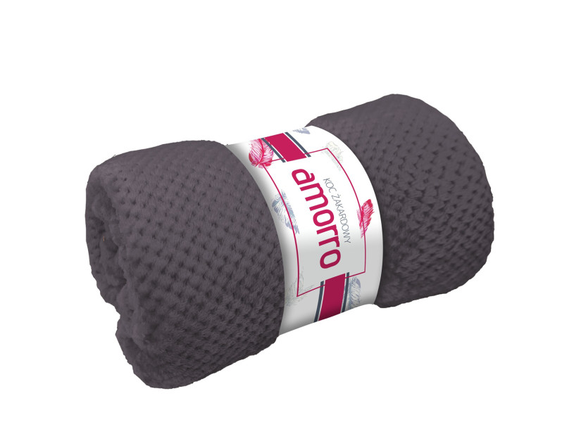 Koc narzuta 200x220 Amorro żakardowy antracytowy wytłaczany 240g/m2 963895