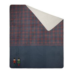 Koc narzuta 200×220 Peter granatowy czerwony krata 229540
