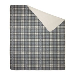 Koc narzuta 200×220 Santa szary kremowy krata świąteczny 229534