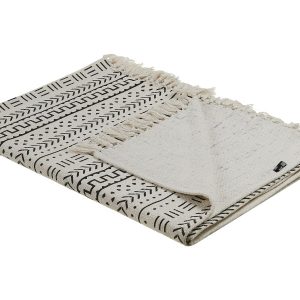 Koc narzuta na łóżko 130×180 cm czarno-biały 62408 Koc narzuta na łóżko 130×180 cm czarno-biały 62408