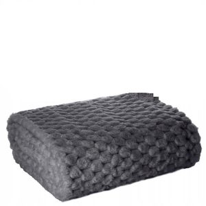 KOC narzuta Pled 70X160 cm mięciutki efekt 3D mikrofibra stalowy 410408 KOC narzuta Pled 70X160 cm mięciutki efekt 3D mikrofibra stalowy 410408