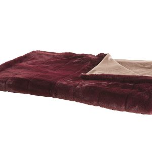 Koc narzuta poliester 180 x 220 cm bordowy 62349 Koc narzuta poliester 180 x 220 cm bordowy 62349