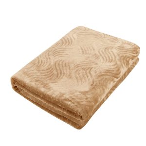 Koc narzuta z mikrofibry 200×220 Fala beżowy 990531 Koc narzuta z mikrofibry 200×220 Fala beżowy 990531