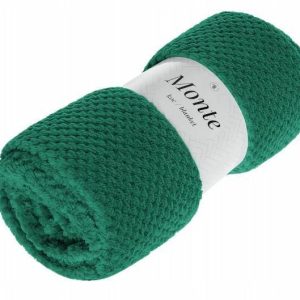 Koc narzuta z mikrofibry 200×220 Monte zielony butelkowy 87134 Koc narzuta z mikrofibry 200×220 Monte zielony butelkowy 87134