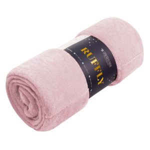 Koc narzuta z mikrofibry 200×220 Ruffly pudrowy różowy 82840 Koc narzuta z mikrofibry 200×220 Ruffly pudrowy różowy 82840
