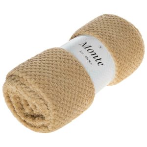 Koc narzuta z mikrofibry 75×150 Monte beżowy na fotel 990702 Koc narzuta z mikrofibry 75×150 Monte beżowy na fotel 990702