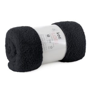 Koc narzuta z mikrofibry typu flano 170×210 czarny miękki Lori D91 410345 Koc narzuta z mikrofibry typu flano 170×210 czarny miękki Lori D91 410345