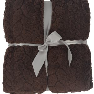 Koc pled narzuta ciepły puszysty miękki 200×220 cm brązowy 994610 Koc pled narzuta ciepły puszysty miękki 200×220 cm brązowy 994610