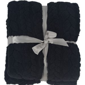 Koc pled narzuta ciepły puszysty miękki 200×220 cm czarny 994620 Koc pled narzuta ciepły puszysty miękki 200×220 cm czarny 994620