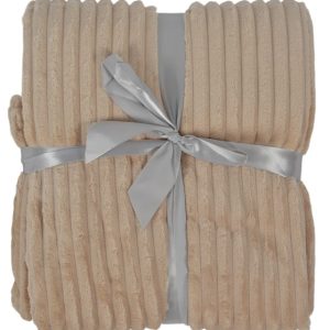 Koc pled narzuta na kanapę miękki ciepły 200×220 cm na prezent beżowy 994608 Koc pled narzuta na kanapę miękki ciepły 200×220 cm na prezent beżowy 994608