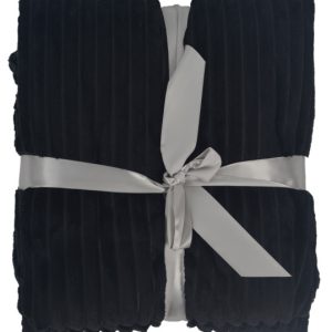 Koc pled narzuta na kanapę miękki ciepły 200×220 cm na prezent czarny 994621 Koc pled narzuta na kanapę miękki ciepły 200×220 cm na prezent czarny 994621