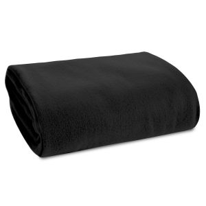 Koc polarowy czarny 150×200 cm gładki narzuta na łóżko 925480 Koc polarowy czarny 150×200 cm gładki narzuta na łóżko 925480