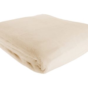 Koc Rabbit 180×200 cm ciemnokremowy 762086 Koc Rabbit 180×200 cm ciemnokremowy 762086