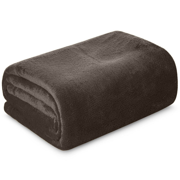 Koc SIMPLE1 150x200 brązowy miękki gładki flano elegancki 911530