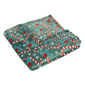Koc świąteczny Isar Holly Atmosphera Zielony Poliester 130x180cm 306944 Koc świąteczny Isar Holly Atmosphera Zielony Poliester 130x180cm 306944