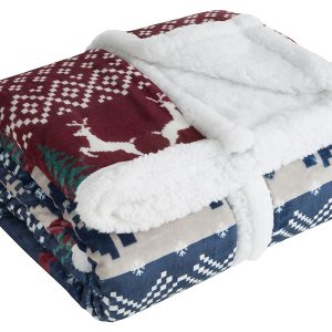 Koc świąteczny Sherpa Scandi 150×200 cm biały 772505 Koc świąteczny Sherpa Scandi 150×200 cm biały 772505