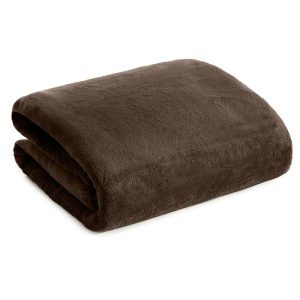 Koc TEDY 170×210 cm ciemnobrązowy baranek flano 926427 Koc TEDY 170×210 cm ciemnobrązowy baranek flano 926427