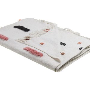 Koc z frędzlami bawełna 130×180 wielokolorowy 62479