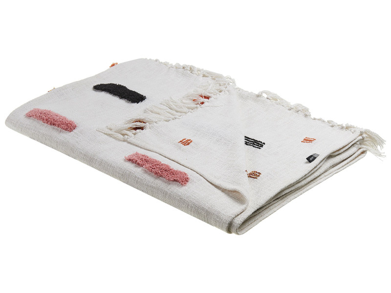 Koc z frędzlami bawełna 130x180 wielokolorowy 62479
