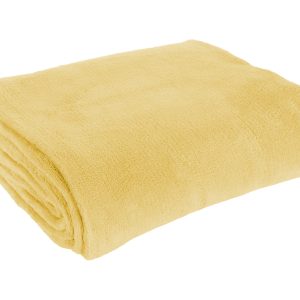 Koc z mikrofibry 130×160 cm złoto-żółty 762072 Koc z mikrofibry 130×160 cm złoto-żółty 762072