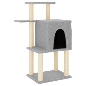 Kocie drzewko Szary Sizal vidaXL 411080