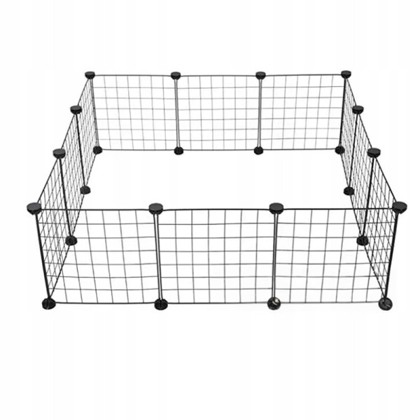 Kojec czarny metalowy dla zwierząt 108x108cm 357379
