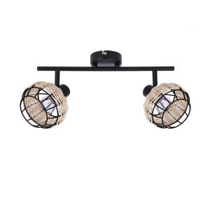 Lampa sufitowa Juicy klosze metal i rattan czarna 2xE14x40W IP20 Candellux 1020211 Lampa sufitowa Juicy klosze metal i rattan czarna 2xE14x40W IP20 Candellux 1020211