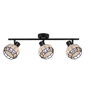 Lampa sufitowa Juicy klosze metal i rattan czarna 3xE14x40W IP20 Candellux 1020350 Lampa sufitowa Juicy klosze metal i rattan czarna 3xE14x40W IP20 Candellux 1020350