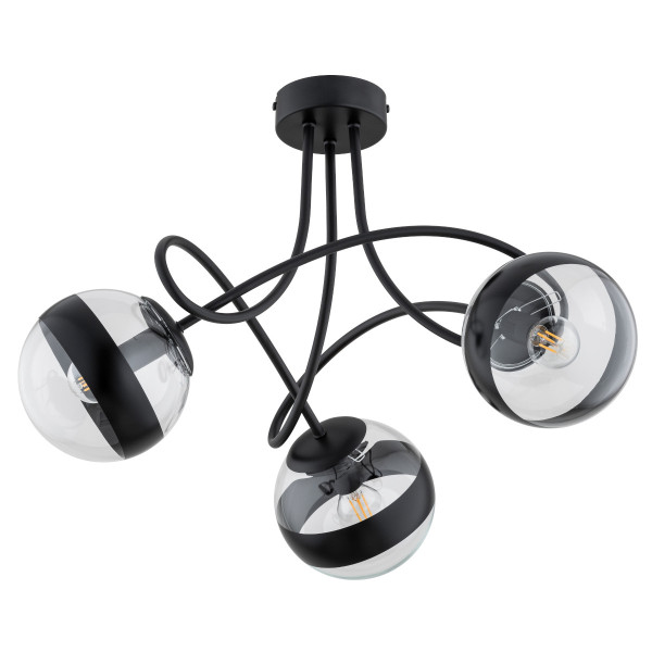 Lampa sufitowa KARO czarna 3xE14x10W IP20 Alfa 942564