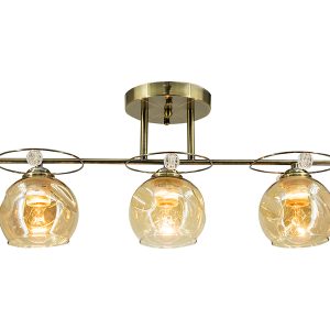 Lampa sufitowa Kasper 3-punktowa szklana złota 55361