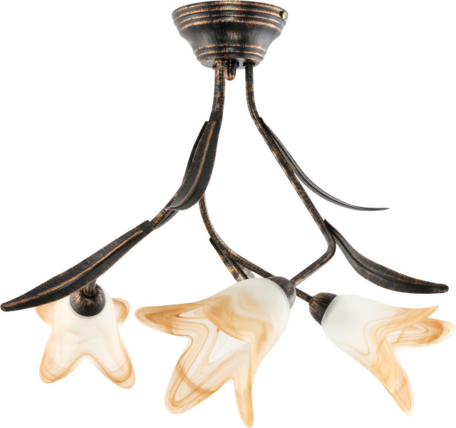 Lampa sufitowa klasyczna retro do kuchni EDYLIT 3xE14 MARKOS NEGRO 10-552 1047954