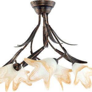 Lampa sufitowa klasyczna retro do salonu EDYLIT 5xE14 MARKOS NEGRO 10-550 1047965