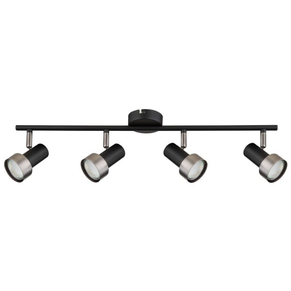 Lampa sufitowa Konrad czarny matowa-srebrna 4xGU10x4x MAX 50W IP20 Rabalux 954027