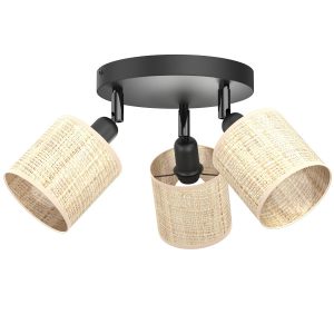 Lampa sufitowa kremowo-czarny mat Rattan spot 3xE14x15W Luminex 860413 Lampa sufitowa kremowo-czarny mat Rattan spot 3xE14x15W Luminex 860413