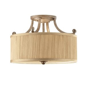 Lampa sufitowa kremowo-srebrna Abbey 3xE27x60W wym: 26×35,6×35,6 cm Feiss 860802