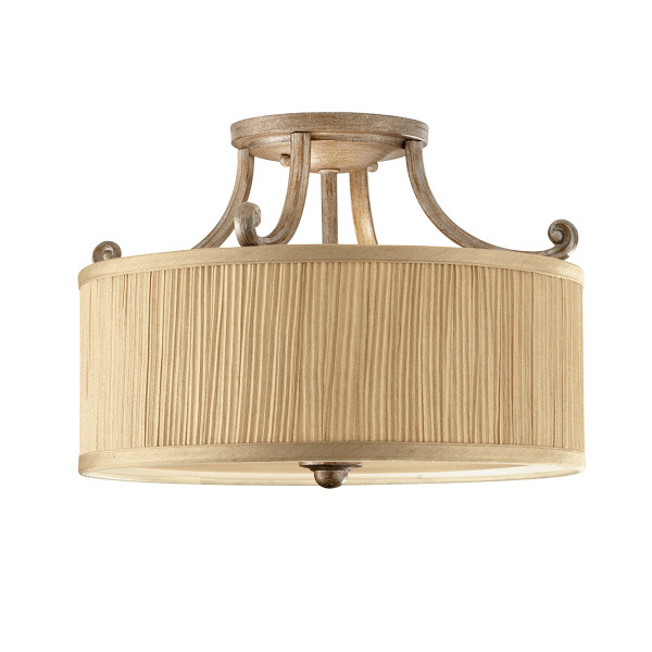 Lampa sufitowa kremowo-srebrna Abbey 3xE27x60W wym: 26x35,6x35,6 cm Feiss 860802