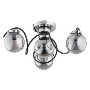 Lampa sufitowa KRETKA czarna-chromowana 4xE14x10W wym:23x52x52cm IP20 Alfa 1020209