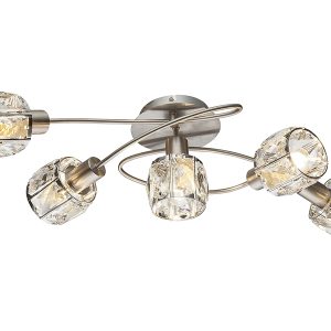 Lampa sufitowa Kris 5-punktowa metalowa srebrna 31555