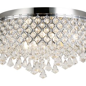 Lampa sufitowa Kristal 7-punktowa stalowa srebrna 48161
