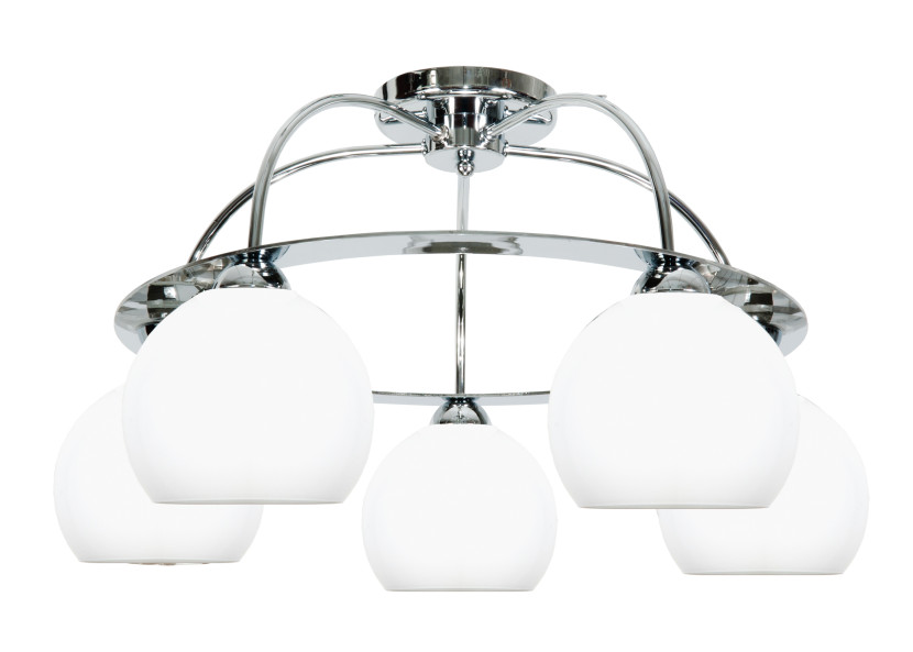 Lampa sufitowa kule białe chrom glamour EDYLIT 5xE27 GUANTA 14-530 1048140